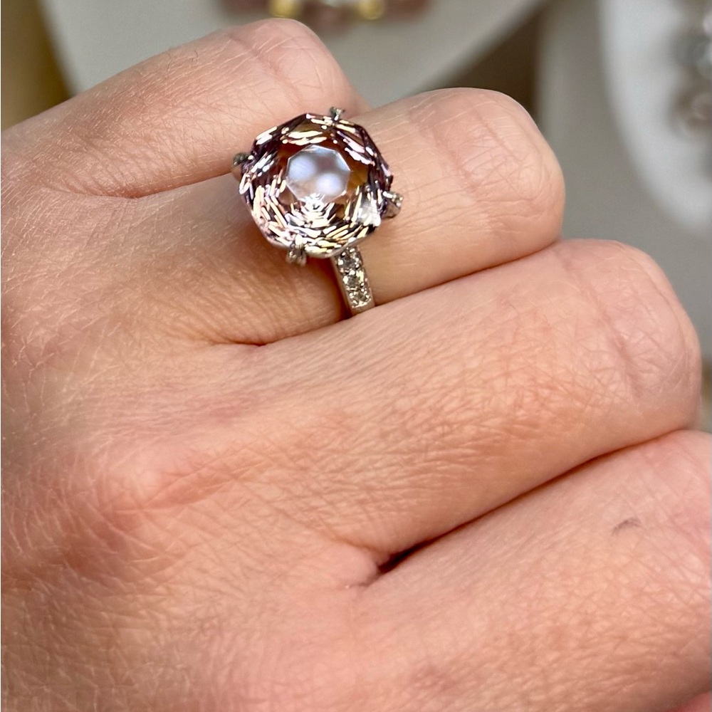 RAM12 6.3CT MILLENNIUM ROSE CUT PREMIUM QUALITY Bolivian Ametrine Ring S925